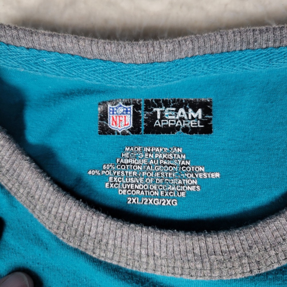 NFL Team Apparel Jacksonville Jaguars Shirt Mens 2XL Teal Long Sleeve Graphic - Picture 4 of 8